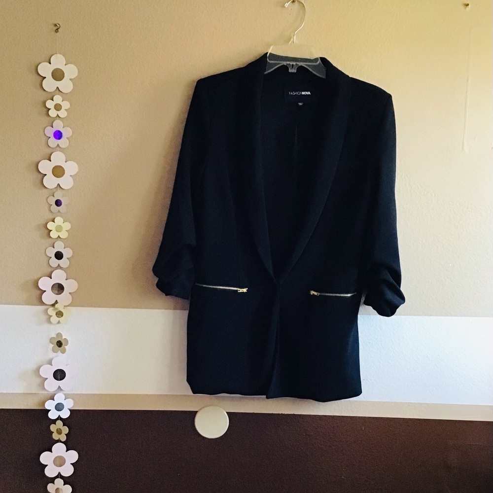 Black Blazer with Modern Lapel Design